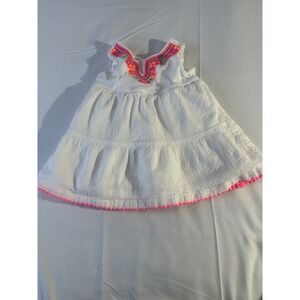 Carters White Embroidered Tiered Dress 9 Months Boho Ruffle Trim